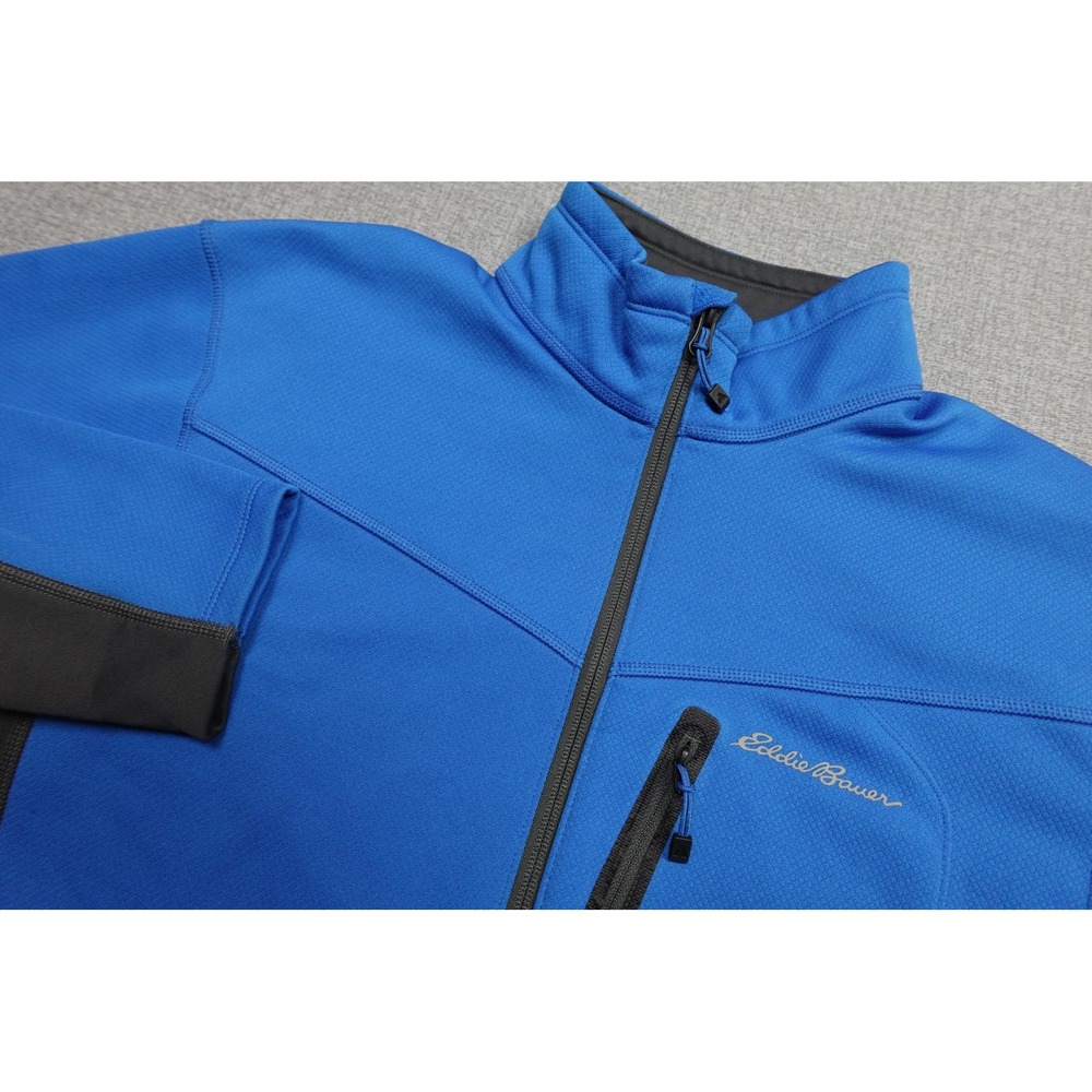 Eddie Bauer First Ascent Jacket Mens Large Blue Fleece Full Zip Hiking Outdoor